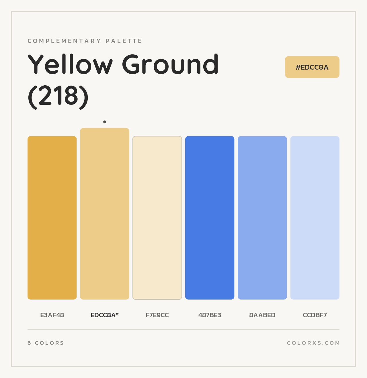 Yellow Ground (218) - Complementary Color Palette