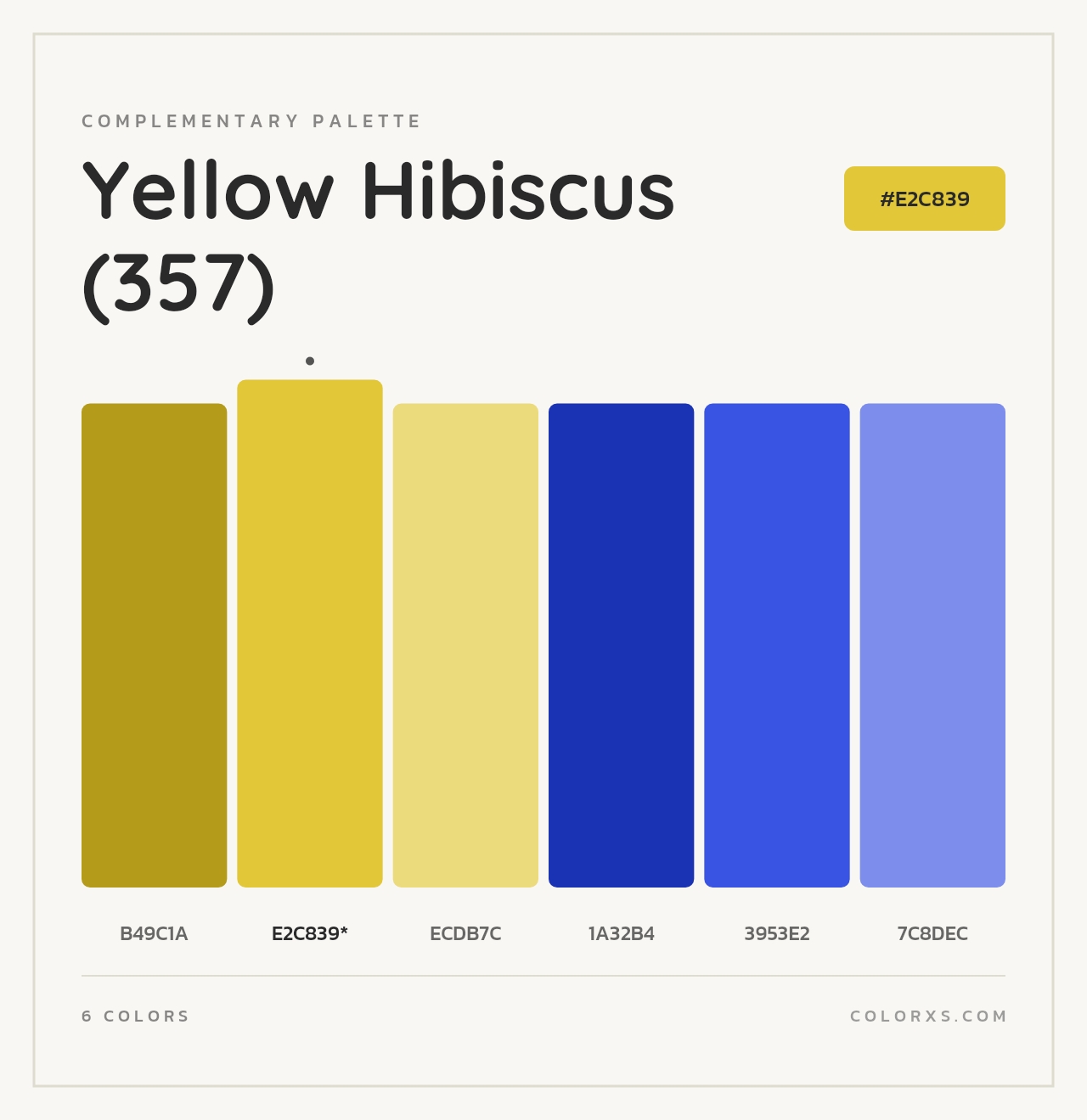 Yellow Hibiscus (357) - Complementary Color Palette
