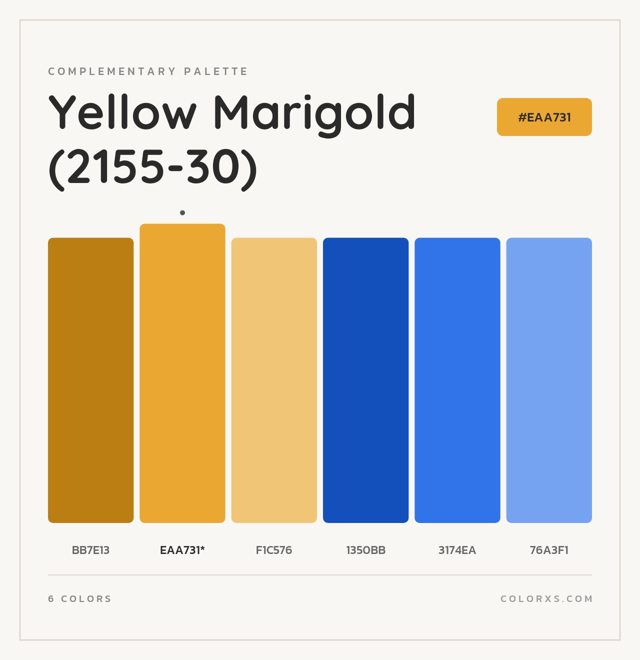 Yellow Marigold (2155-30) - Complementary Color Palette