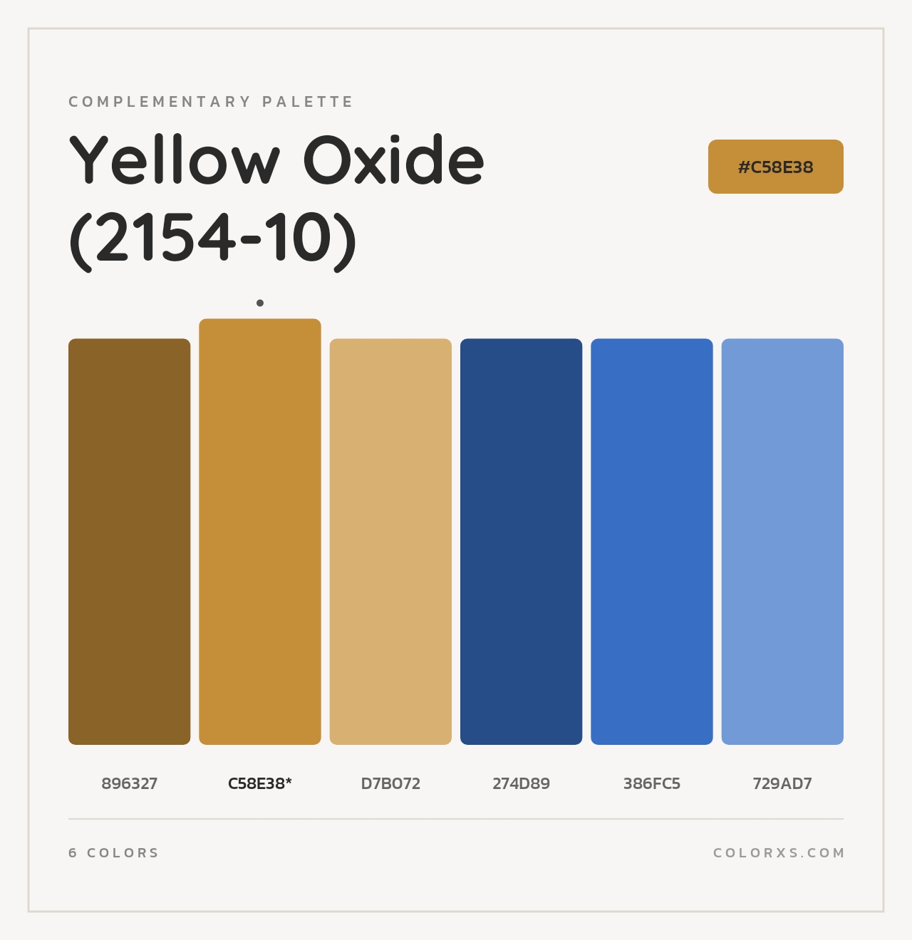 Yellow Oxide (2154-10) - Complementary Color Palette