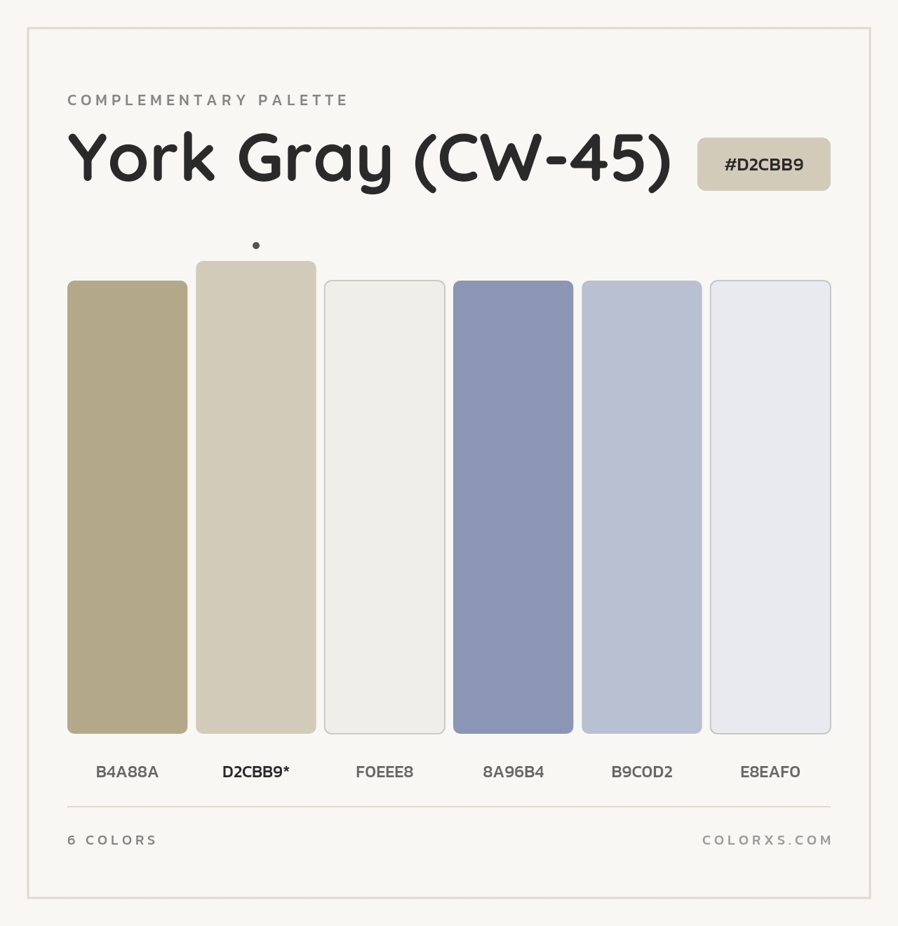 York Gray (CW-45) - Complementary Color Palette