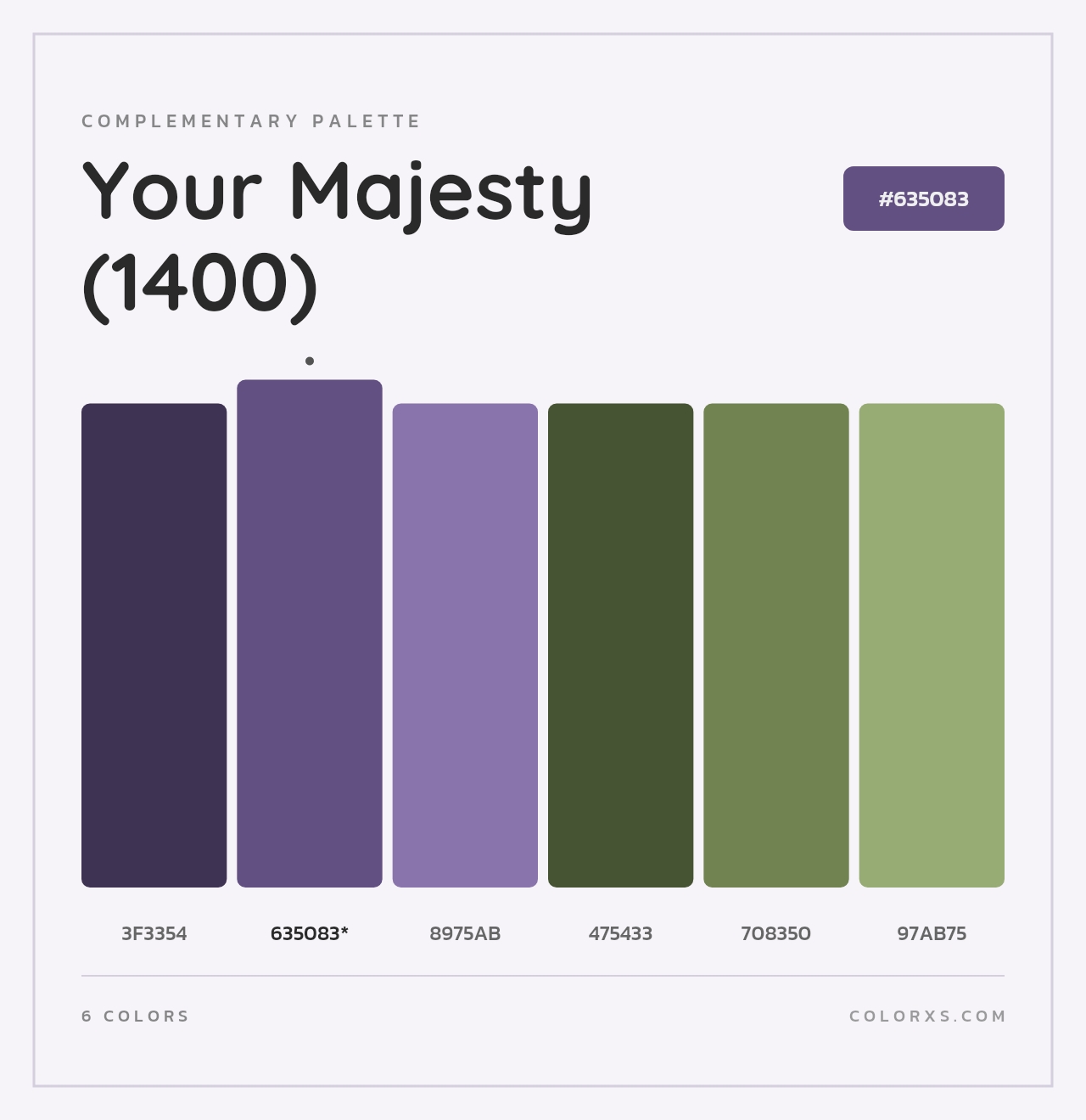 Your Majesty (1400) - Complementary Color Palette