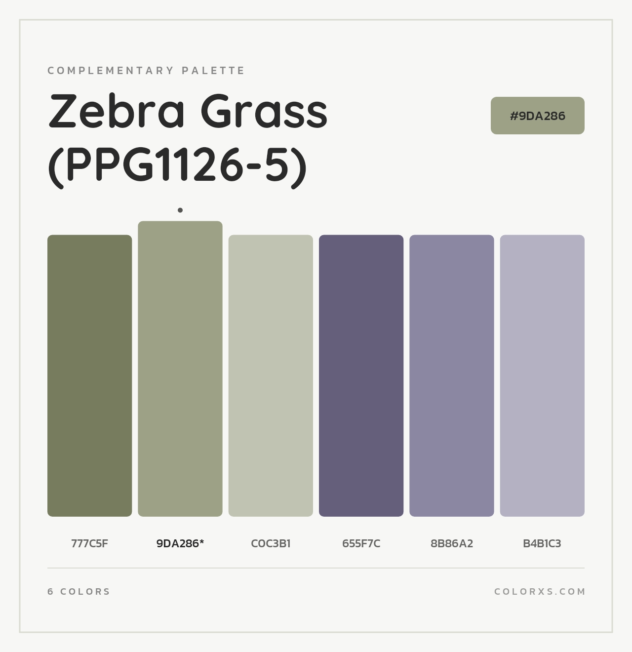 Zebra Grass (PPG1126-5) - Complementary Color Palette