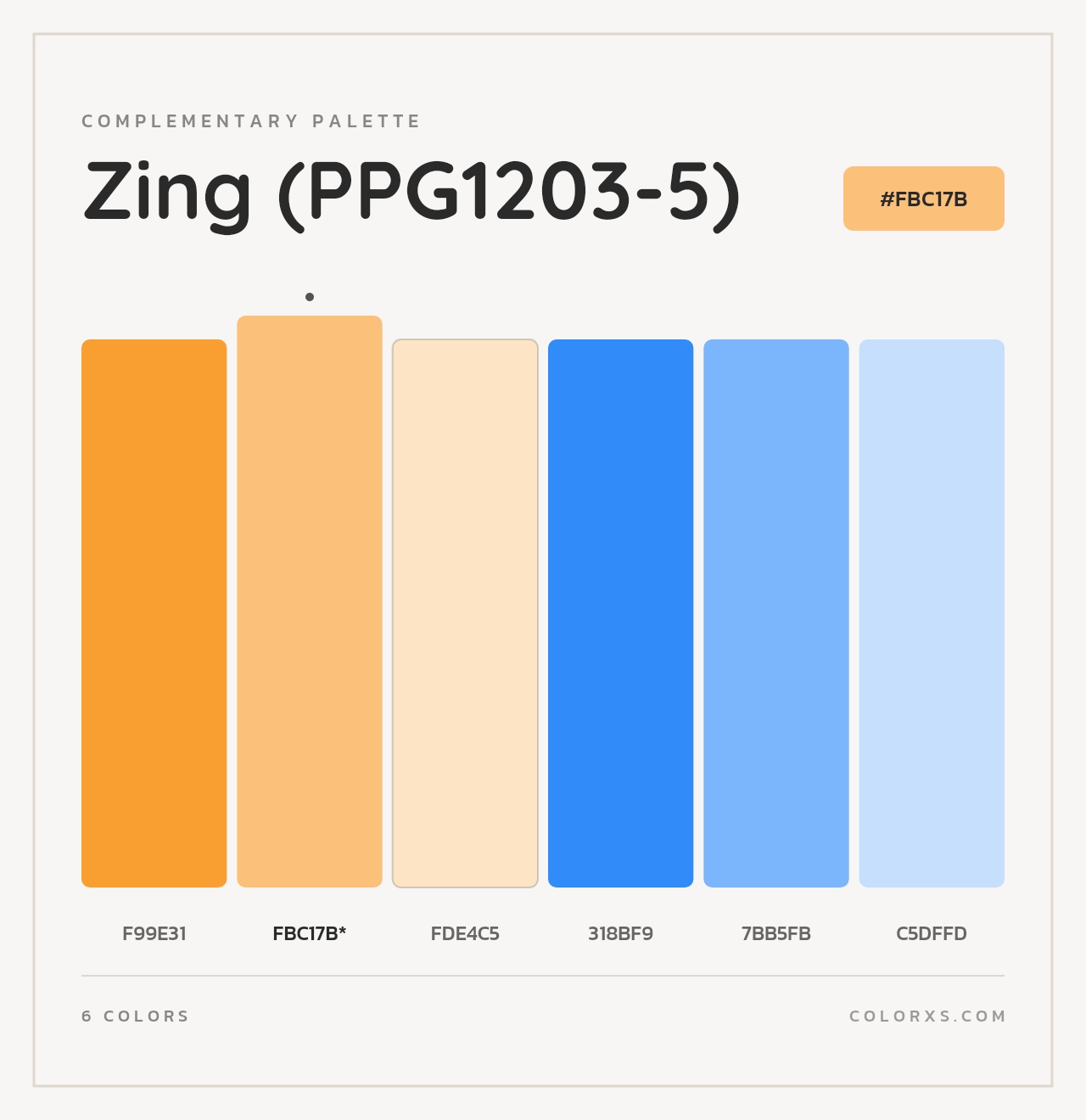 Zing (PPG1203-5) - Complementary Color Palette