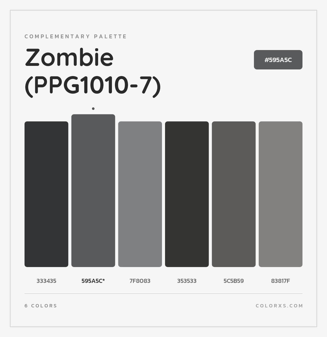 Zombie (PPG1010-7) - Complementary Color Palette