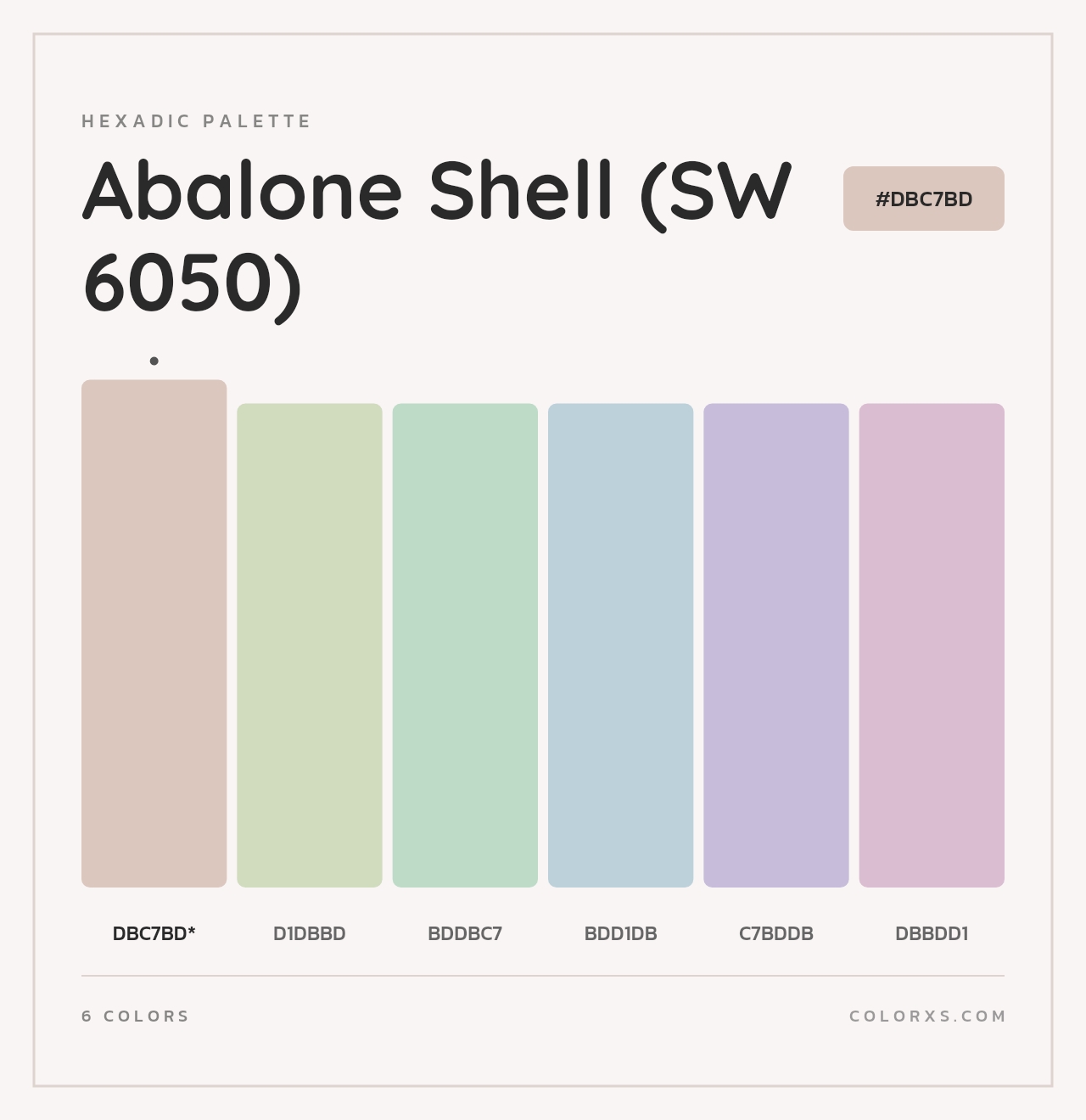 Abalone Shell (SW 6050) - Hexadic Color Palette