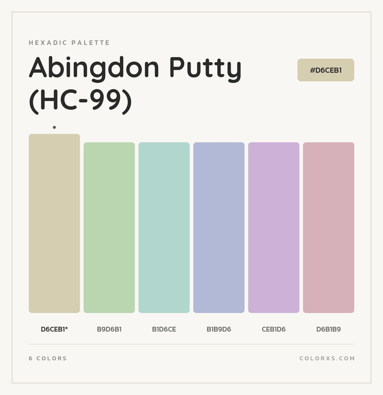 Abingdon Putty (HC-99) - Hexadic Color Palette