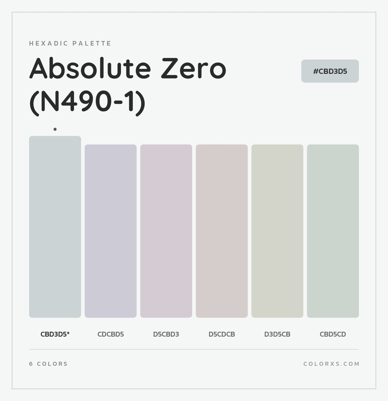 Absolute Zero (N490-1) - Hexadic Color Palette
