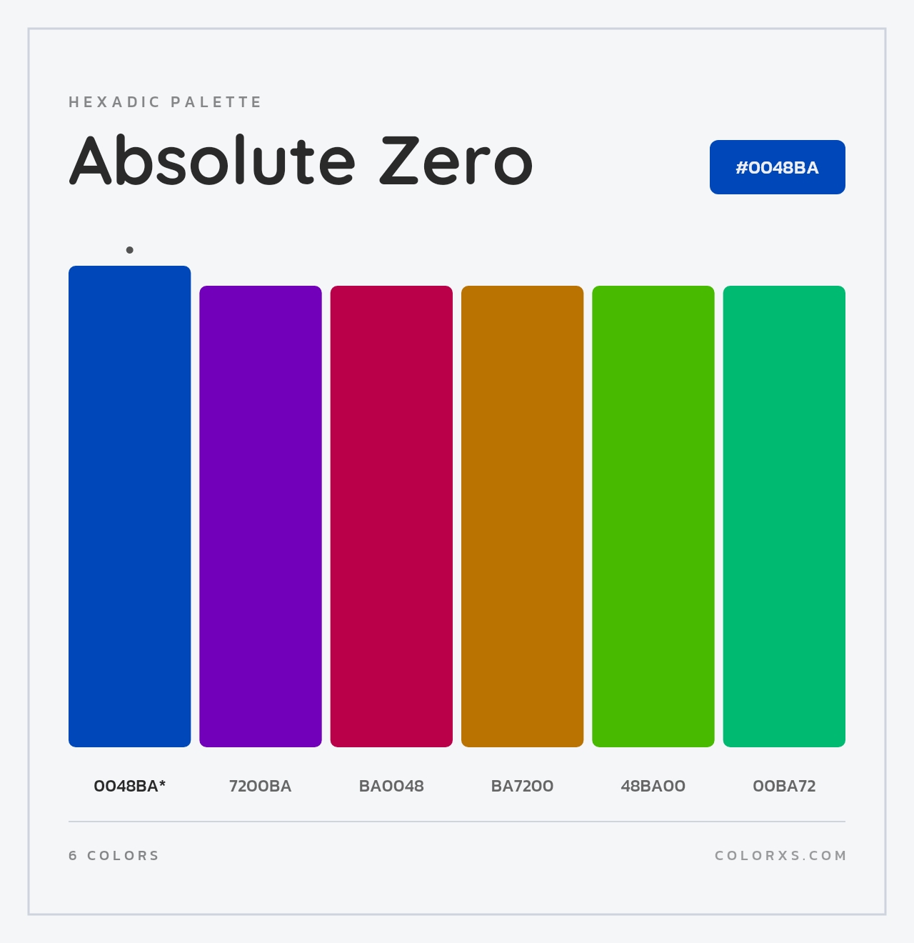 Absolute Zero - Hexadic Color Palette