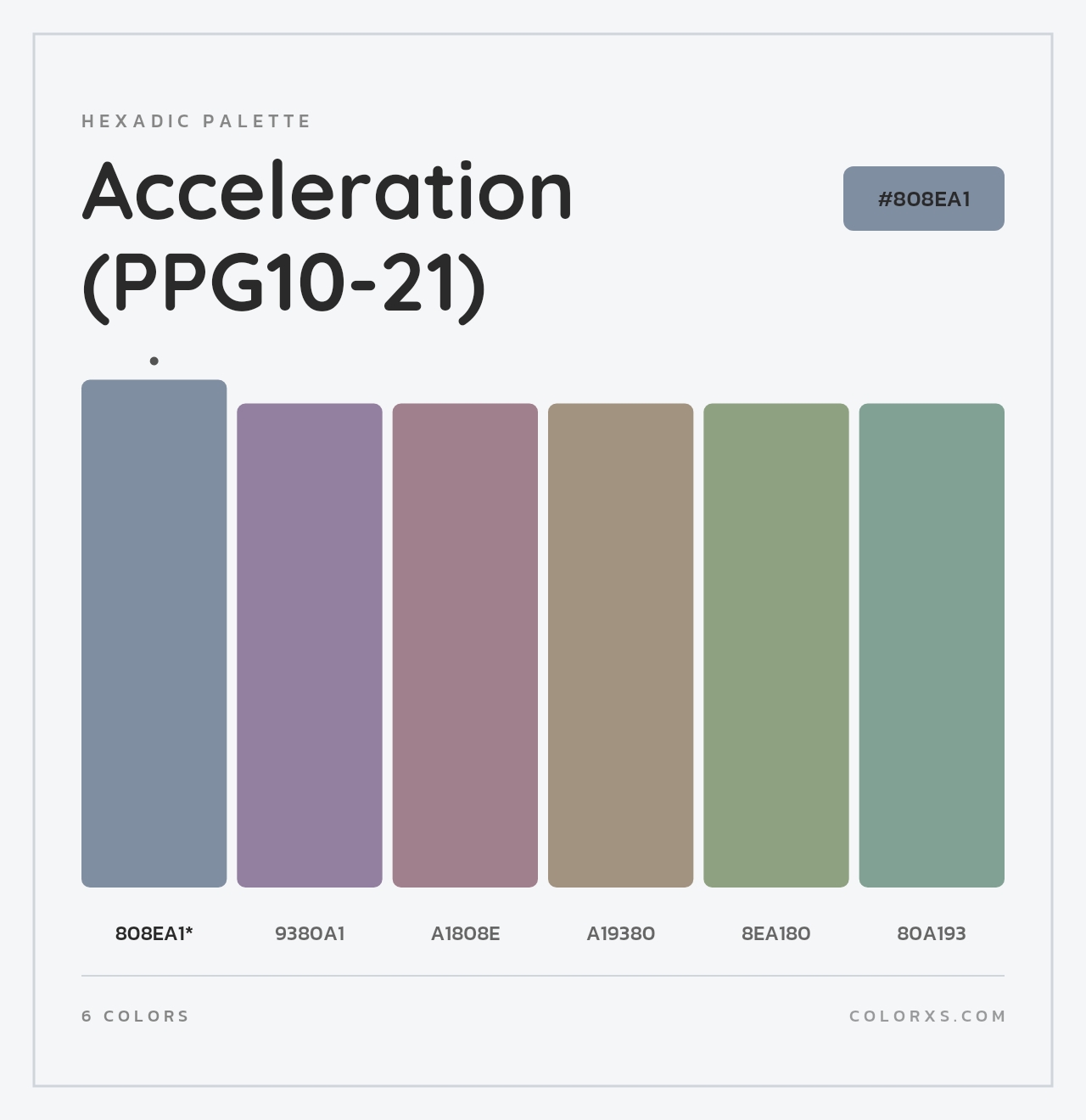 Acceleration (PPG10-21) - Hexadic Color Palette