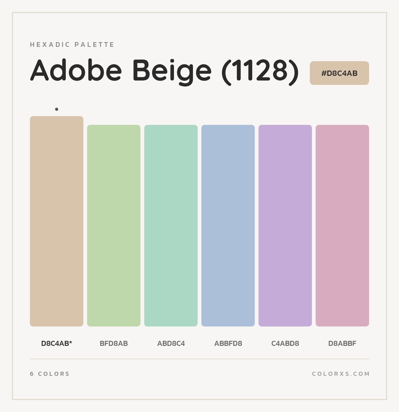 Adobe Beige (1128) - Hexadic Color Palette
