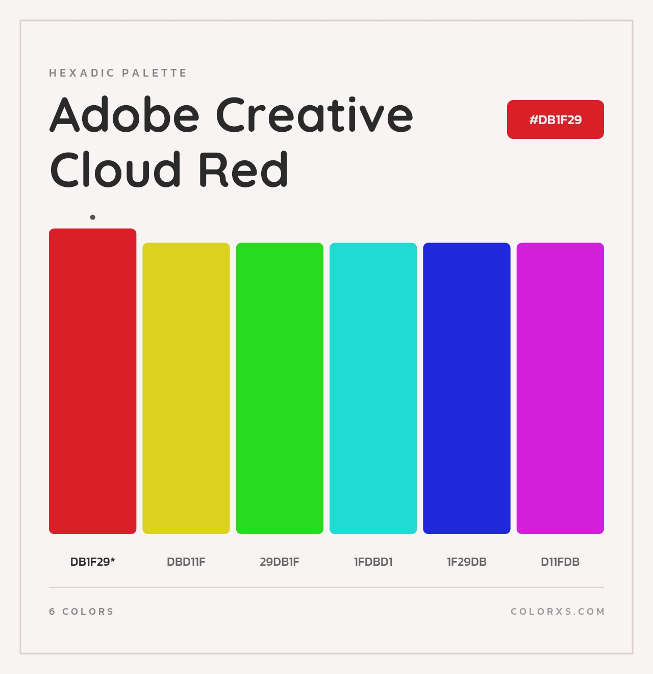 Adobe Creative Cloud Red - Hexadic Color Palette