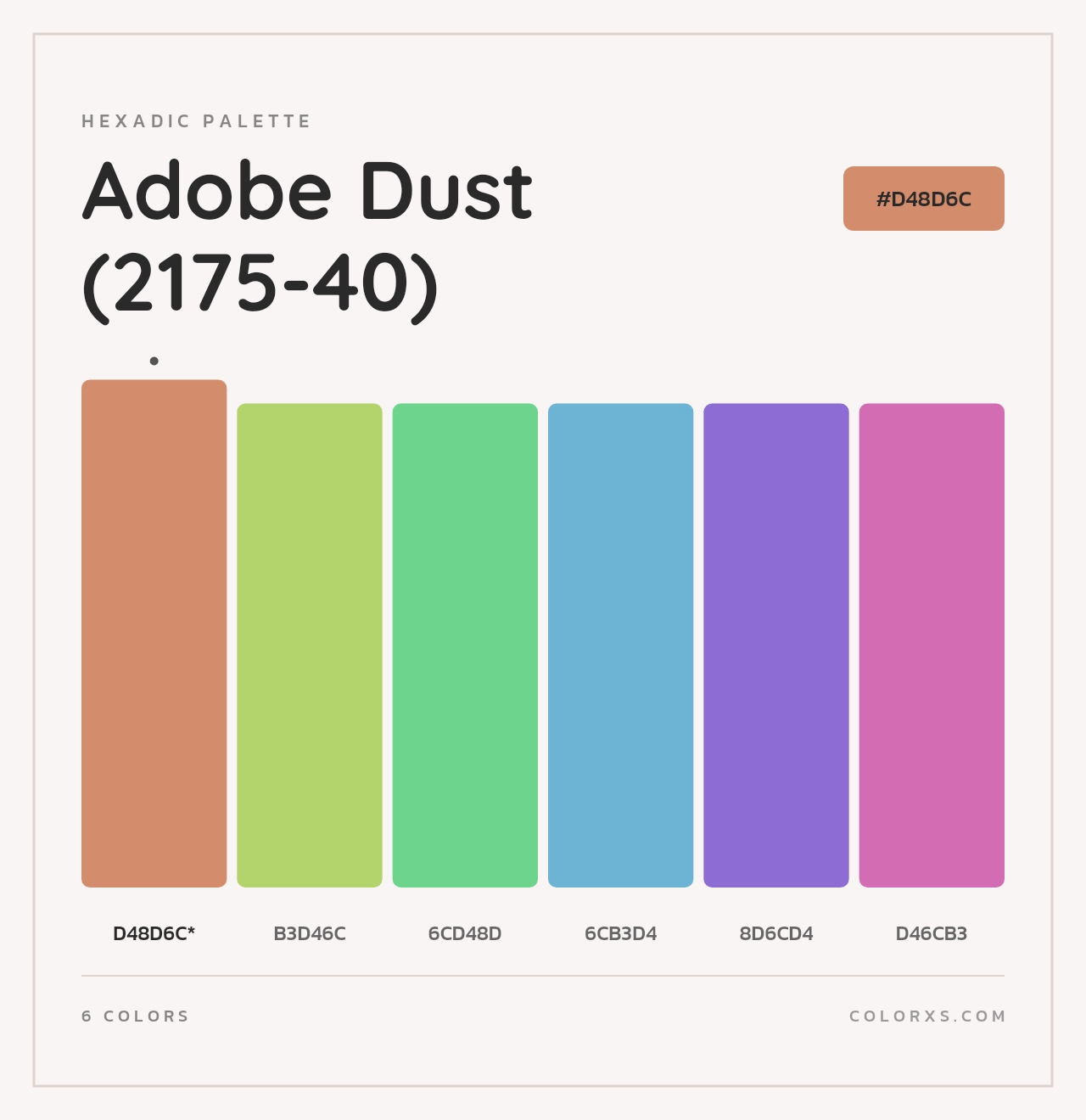 Adobe Dust (2175-40) - Hexadic Color Palette