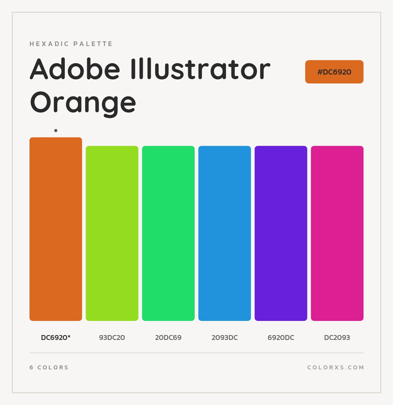 Adobe Illustrator Orange - Hexadic Color Palette