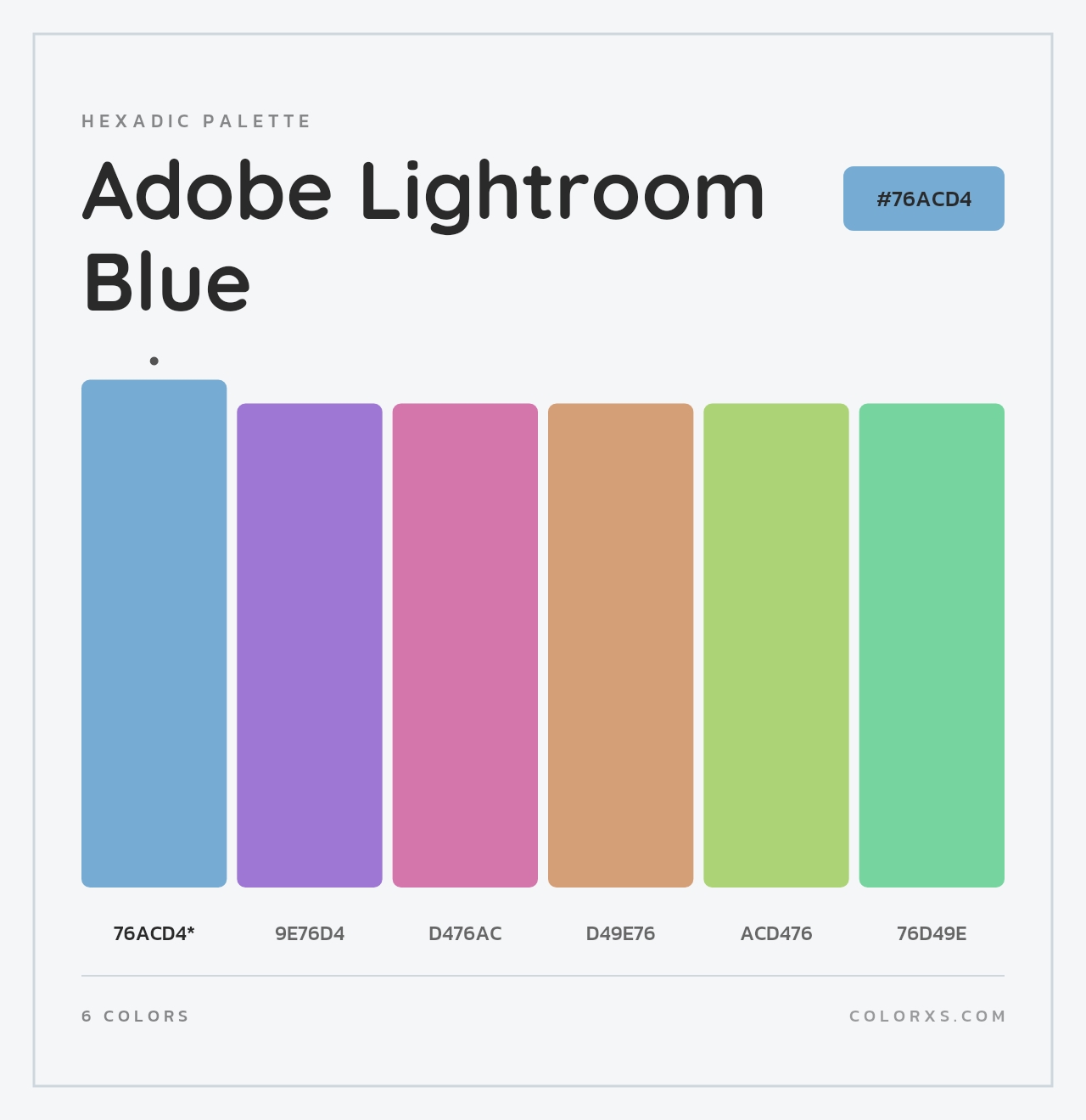 Adobe Lightroom Blue - Hexadic Color Palette