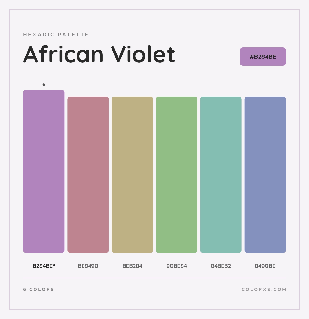 African Violet - Hexadic Color Palette