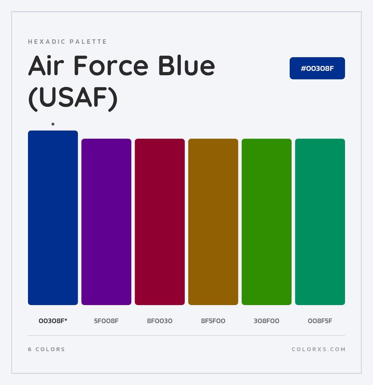 Air Force Blue (USAF) - Hexadic Color Palette