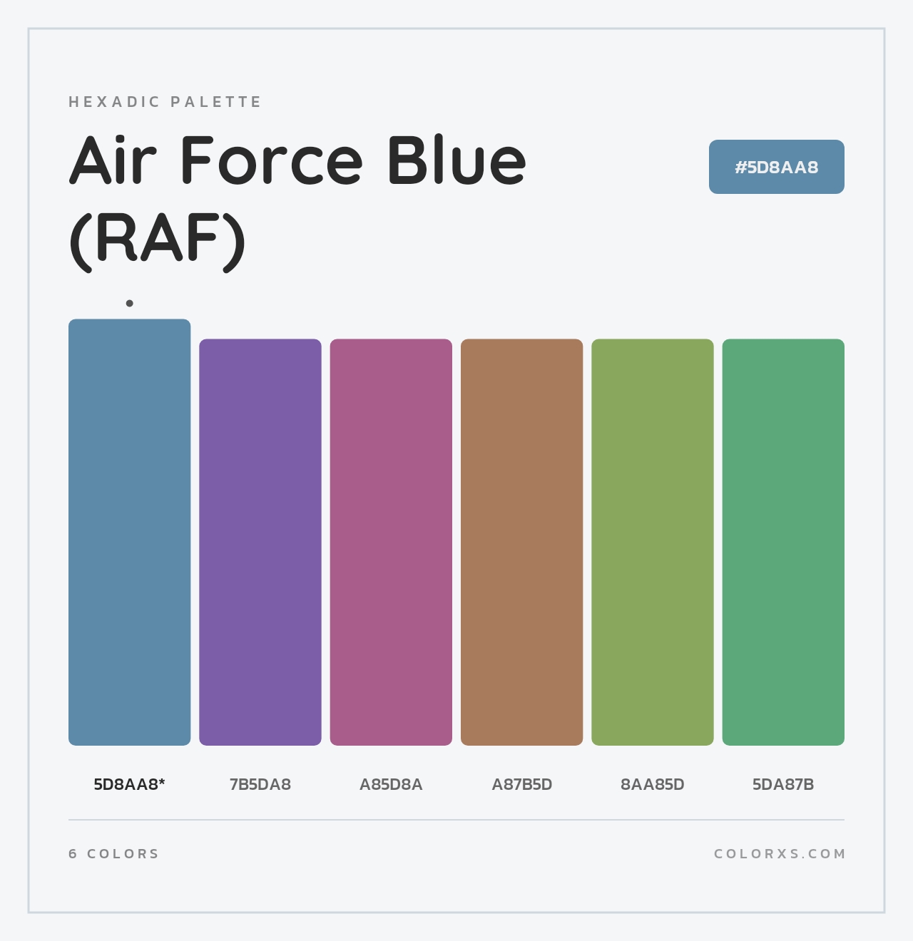 Air Force Blue (RAF) - Hexadic Color Palette