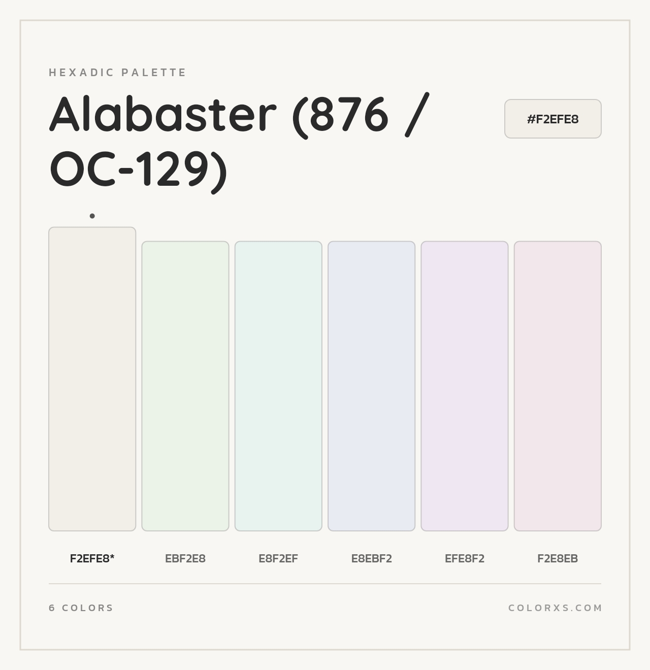Alabaster (876 / OC-129) - Hexadic Color Palette