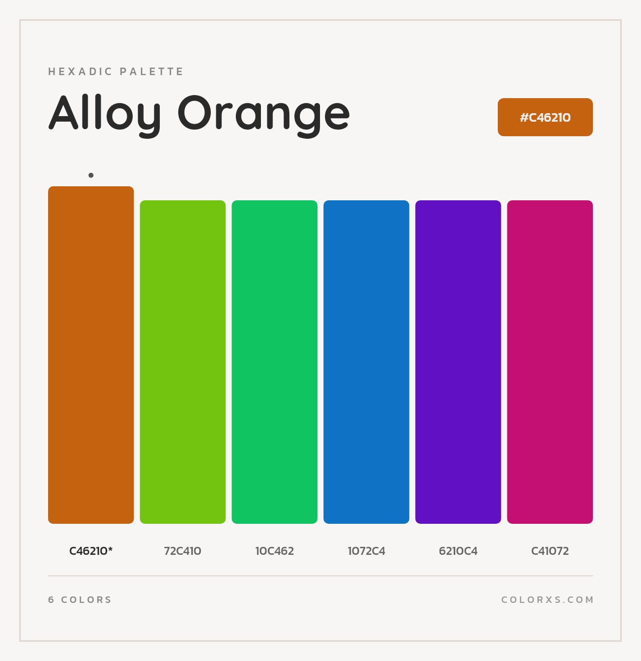 Alloy Orange - Hexadic Color Palette