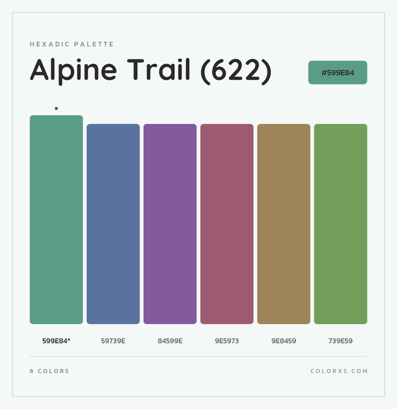 Alpine Trail (622) - Hexadic Color Palette