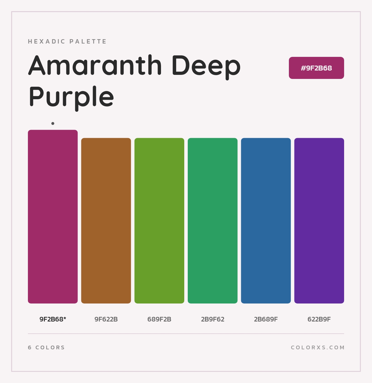Amaranth Deep Purple - Hexadic Color Palette