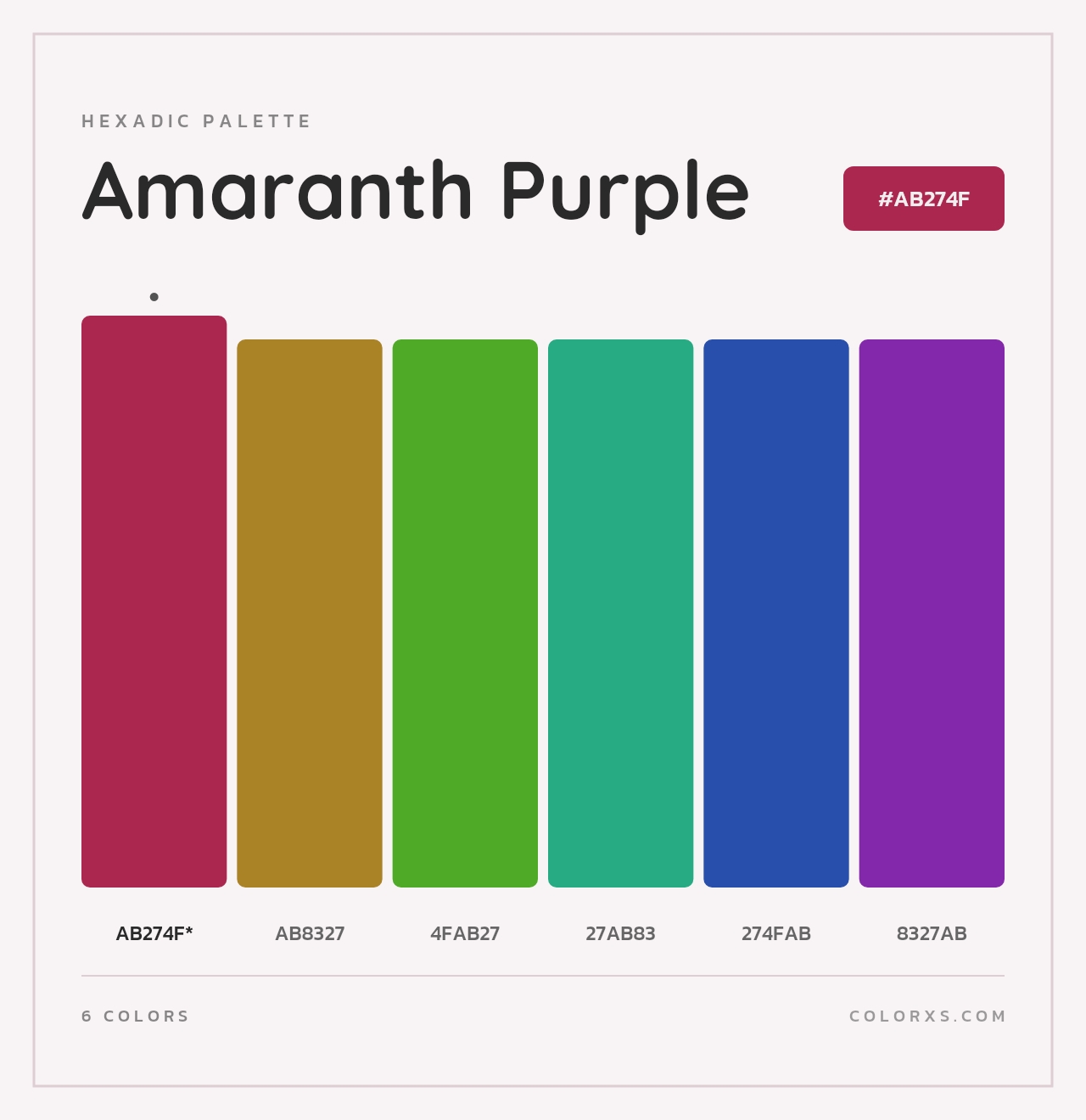 Amaranth Purple - Hexadic Color Palette