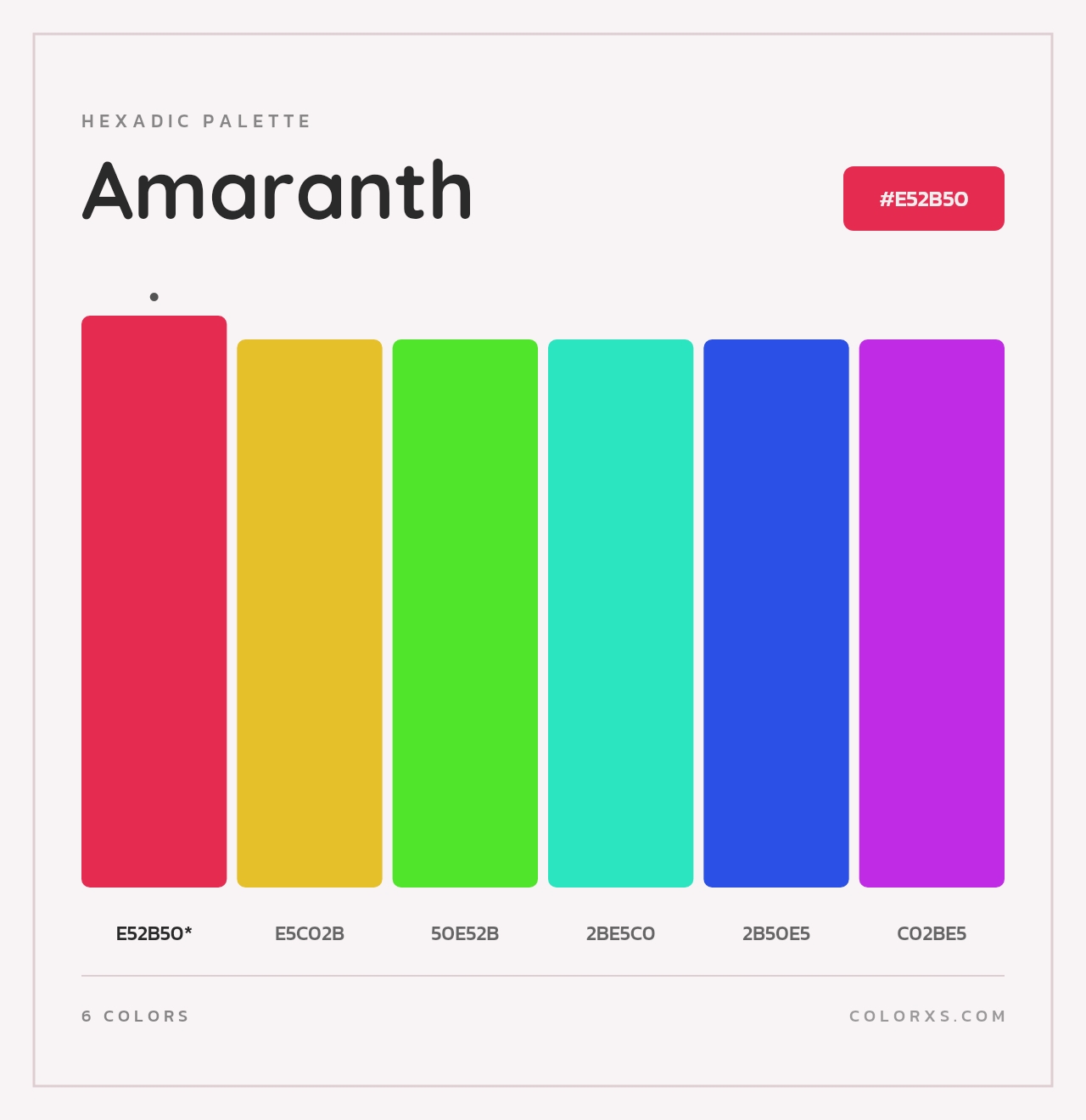 Amaranth - Hexadic Color Palette