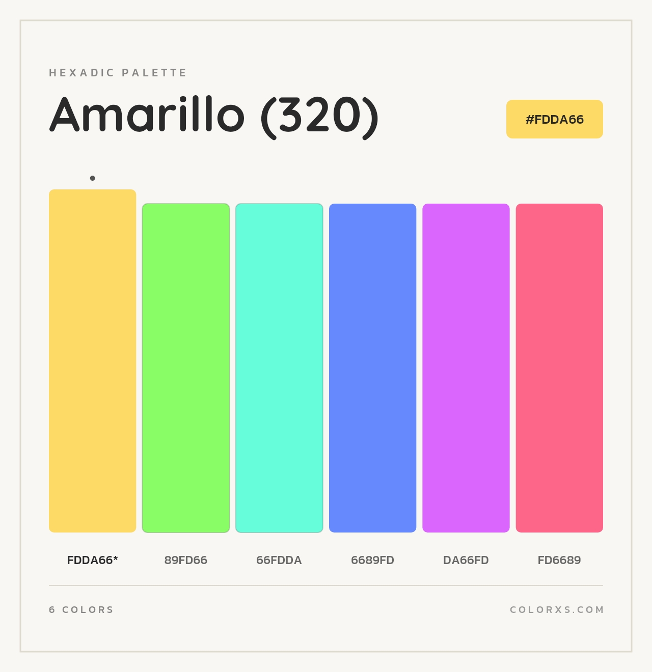 Amarillo (320) - Hexadic Color Palette