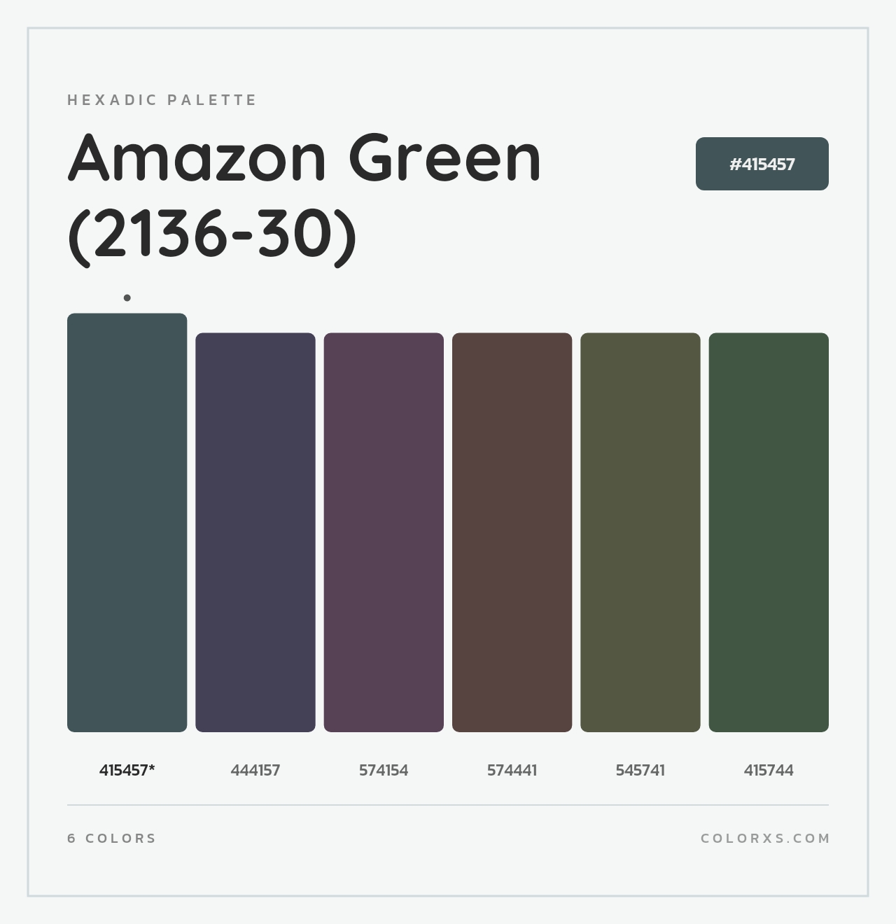 Amazon Green (2136-30) - Hexadic Color Palette