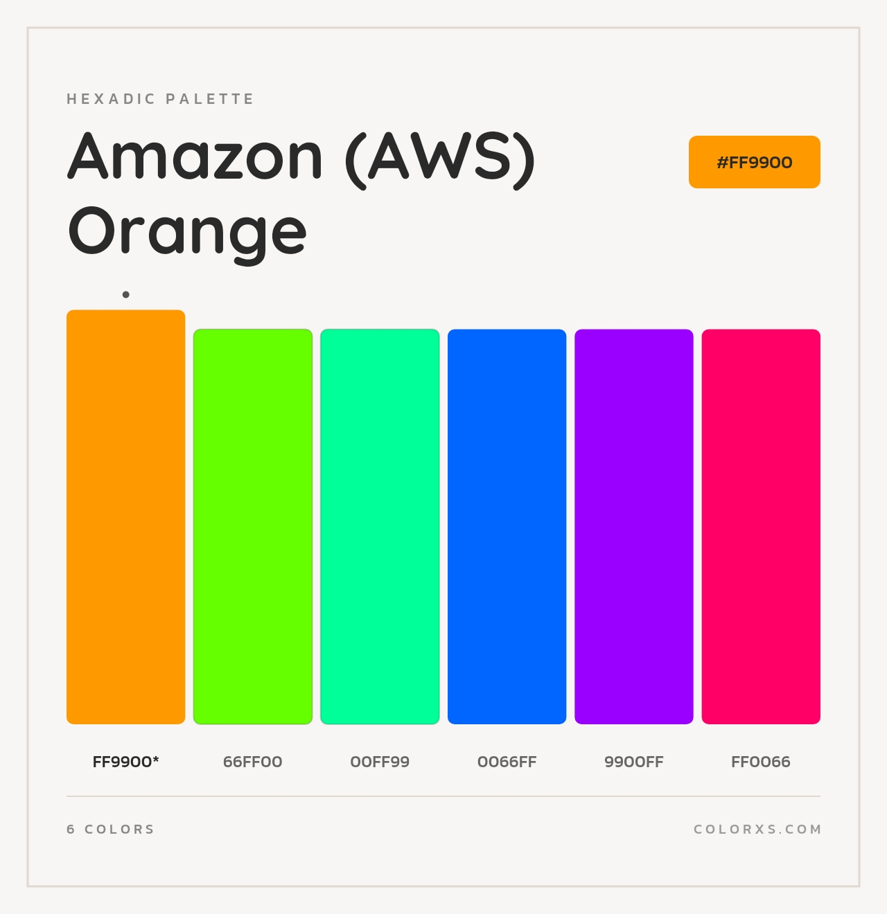 Amazon (AWS) Orange - Hexadic Color Palette
