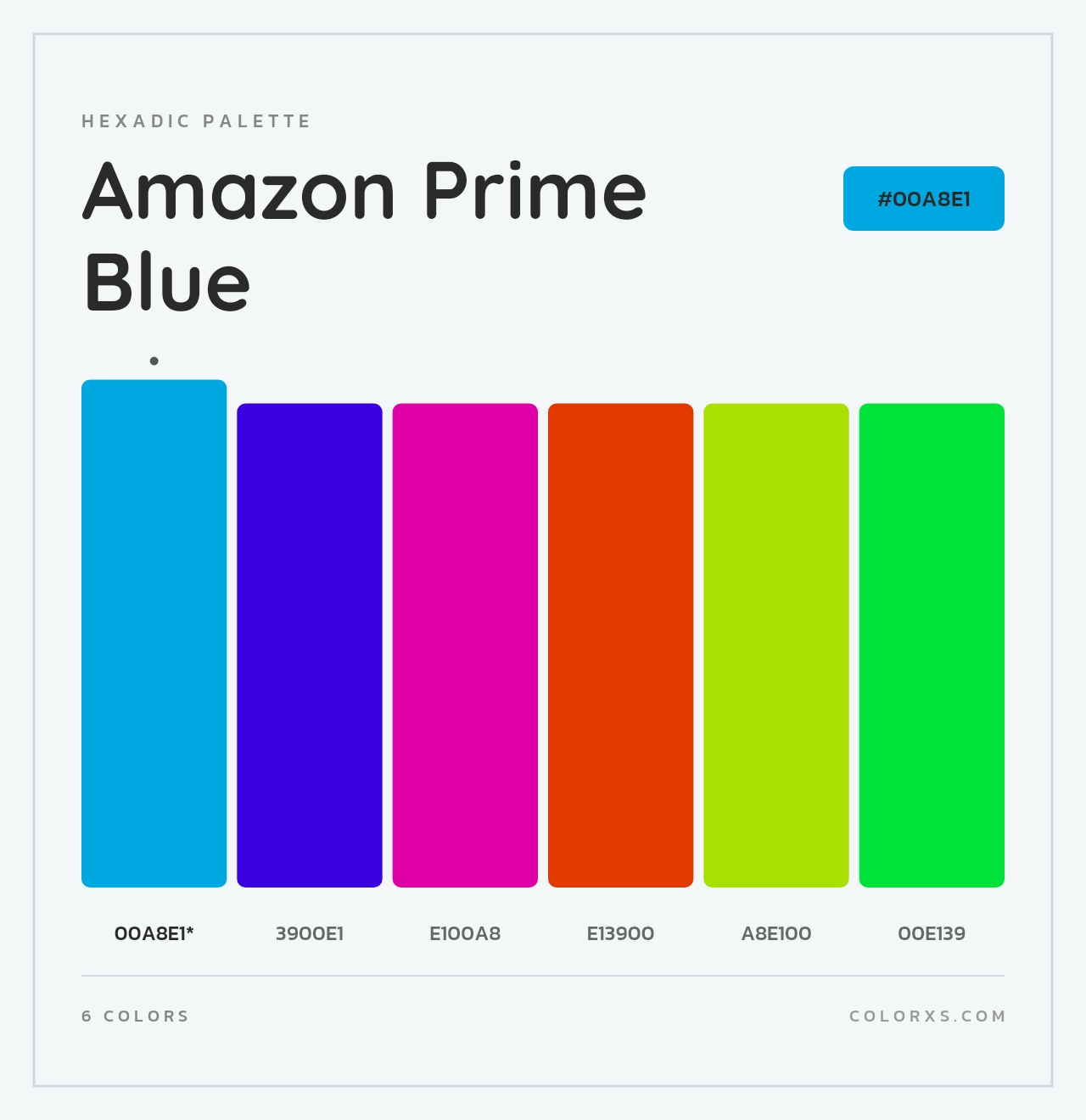 Amazon Prime Blue - Hexadic Color Palette