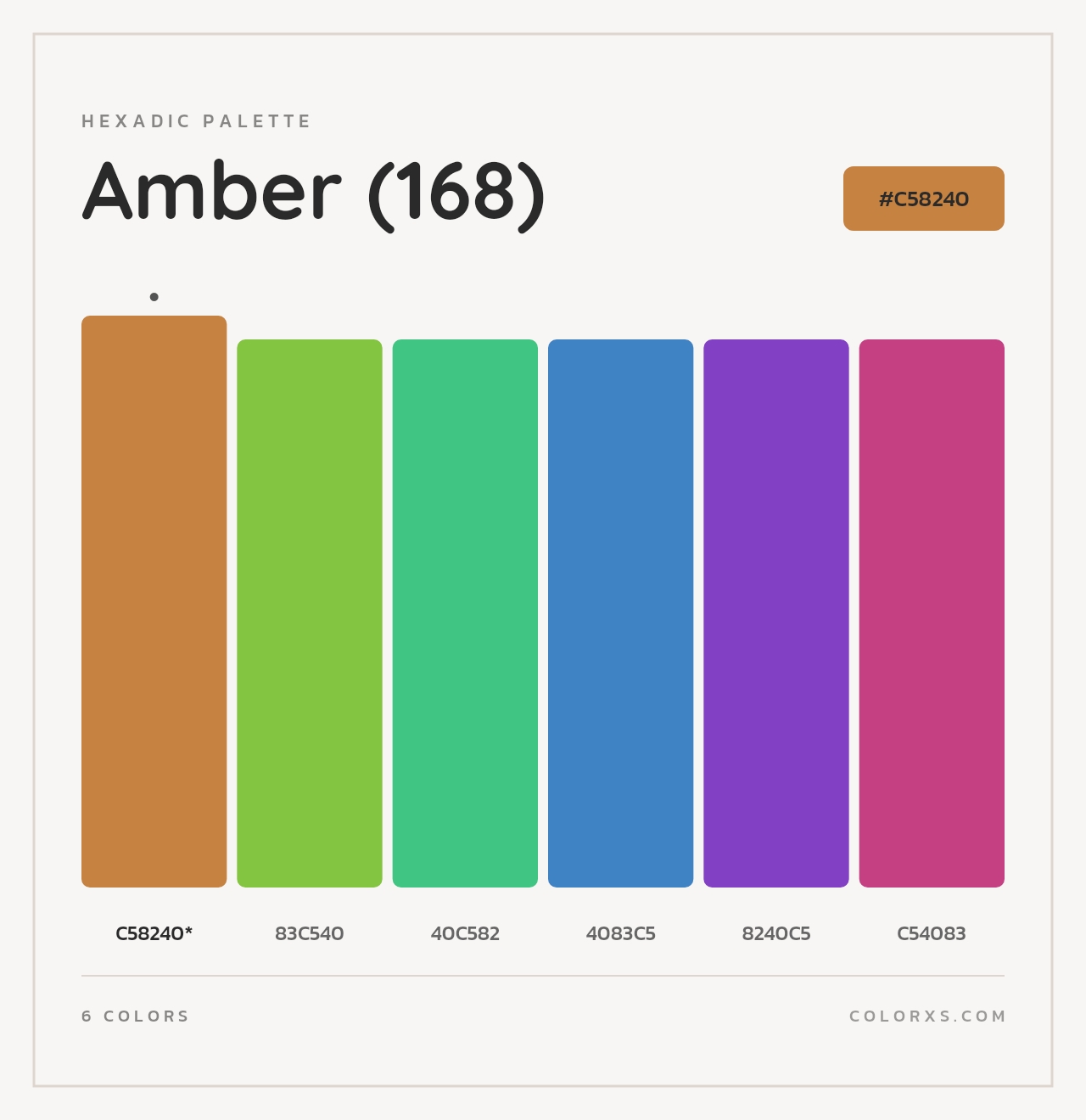 Amber (168) - Hexadic Color Palette