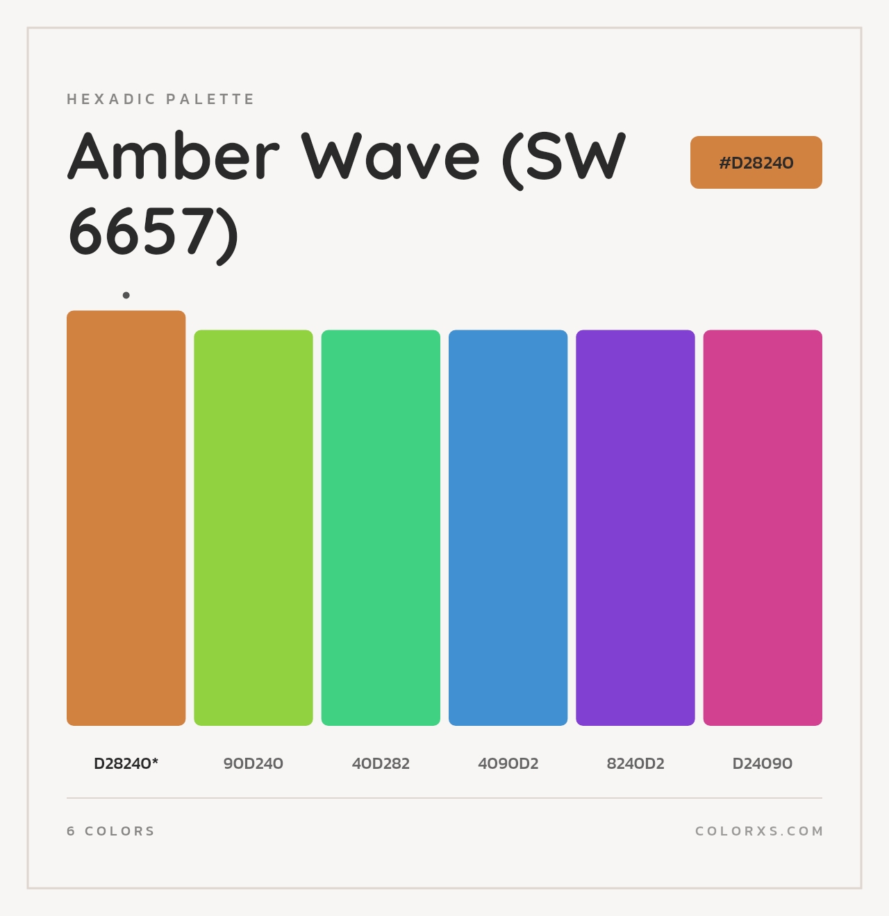 Amber Wave (SW 6657) - Hexadic Color Palette