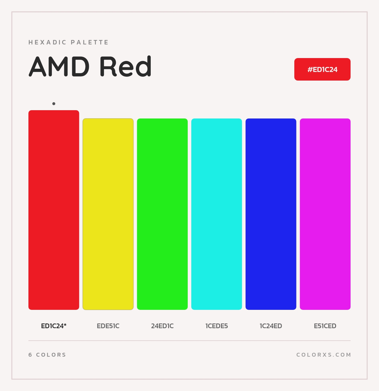 AMD Red - Hexadic Color Palette
