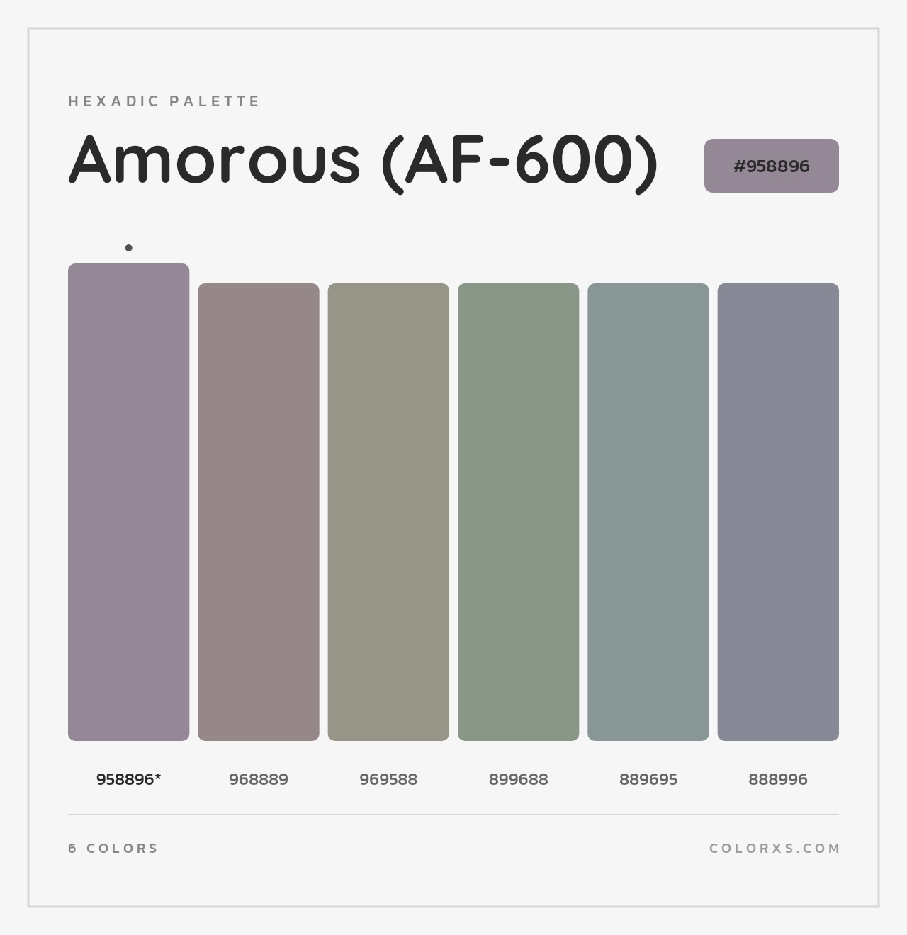Amorous (AF-600) - Hexadic Color Palette