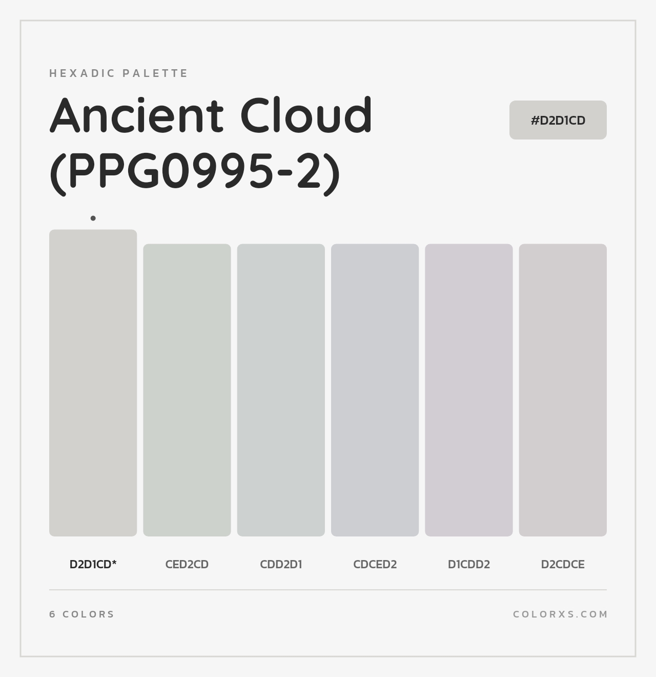Ancient Cloud (PPG0995-2) - Hexadic Color Palette