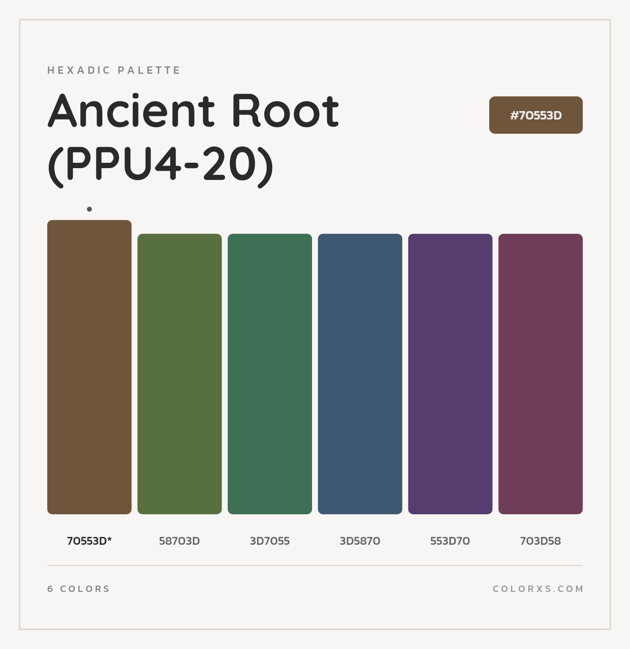 Ancient Root (PPU4-20) - Hexadic Color Palette