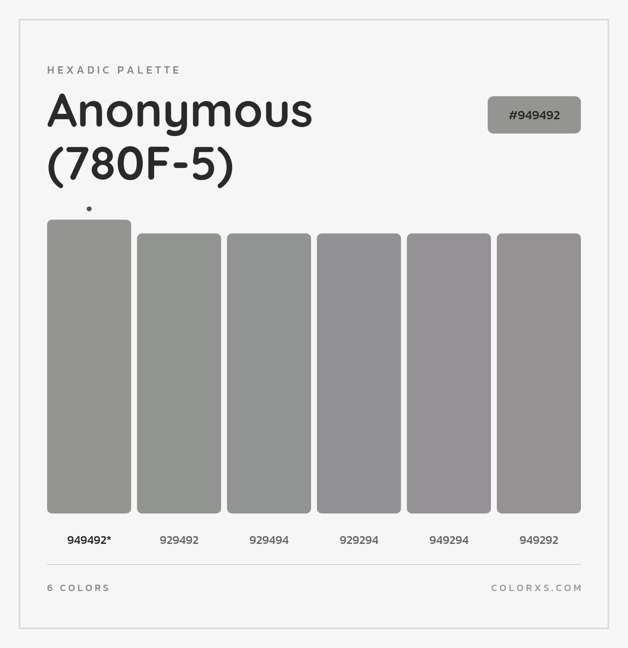 Anonymous (780F-5) - Hexadic Color Palette