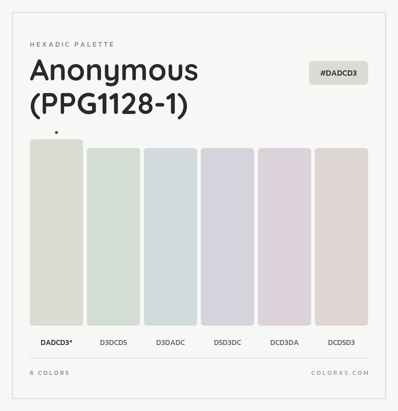Anonymous (PPG1128-1) - Hexadic Color Palette