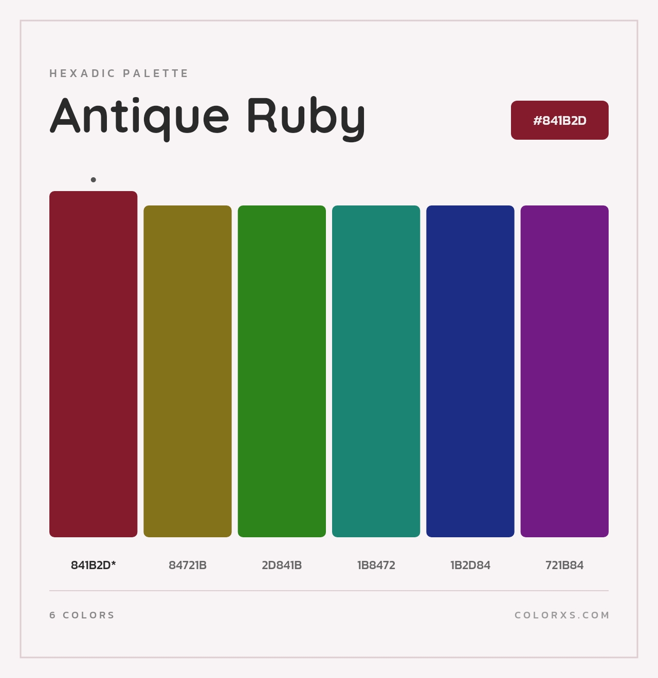 Antique Ruby - Hexadic Color Palette