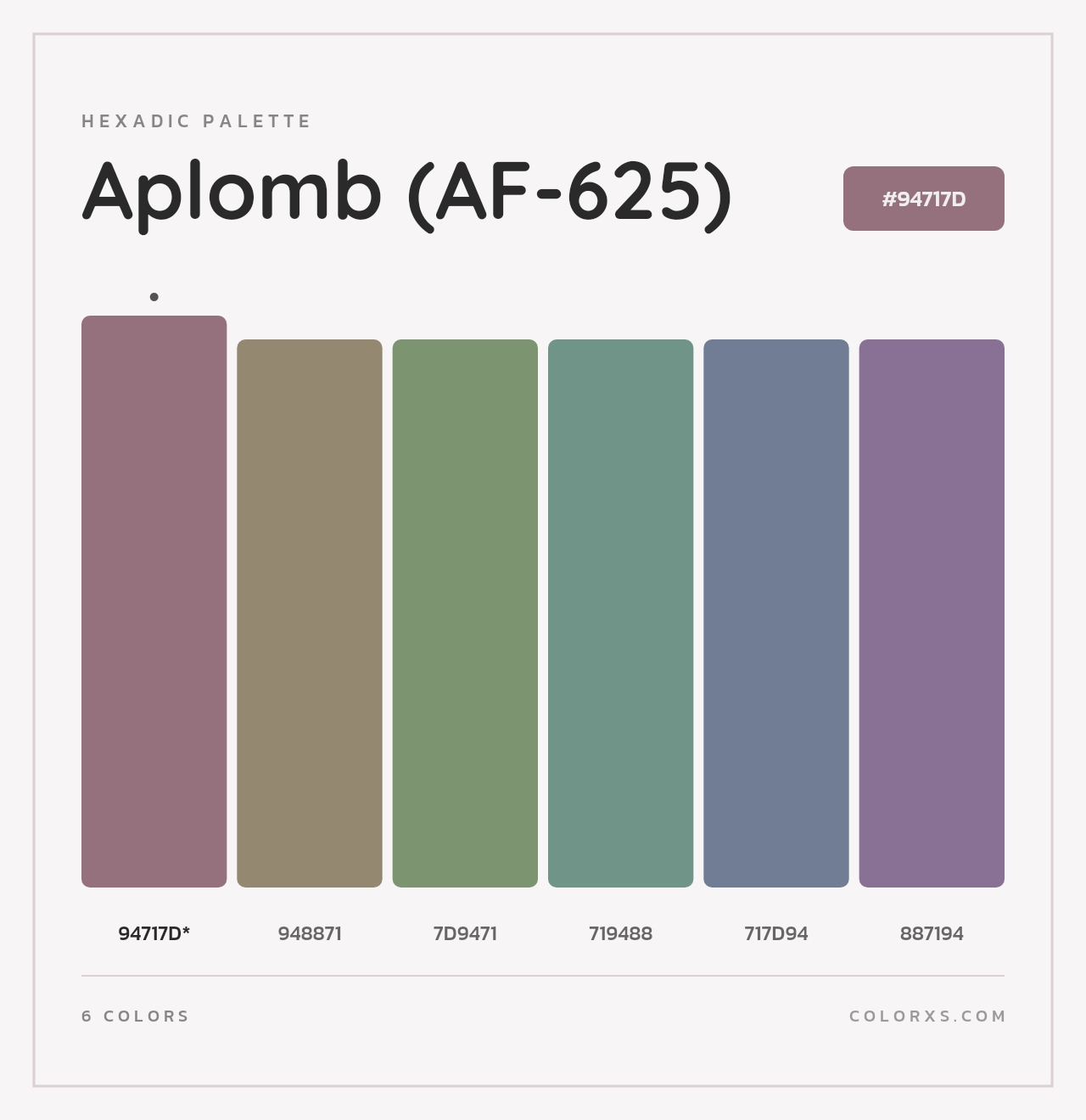Aplomb (AF-625) - Hexadic Color Palette