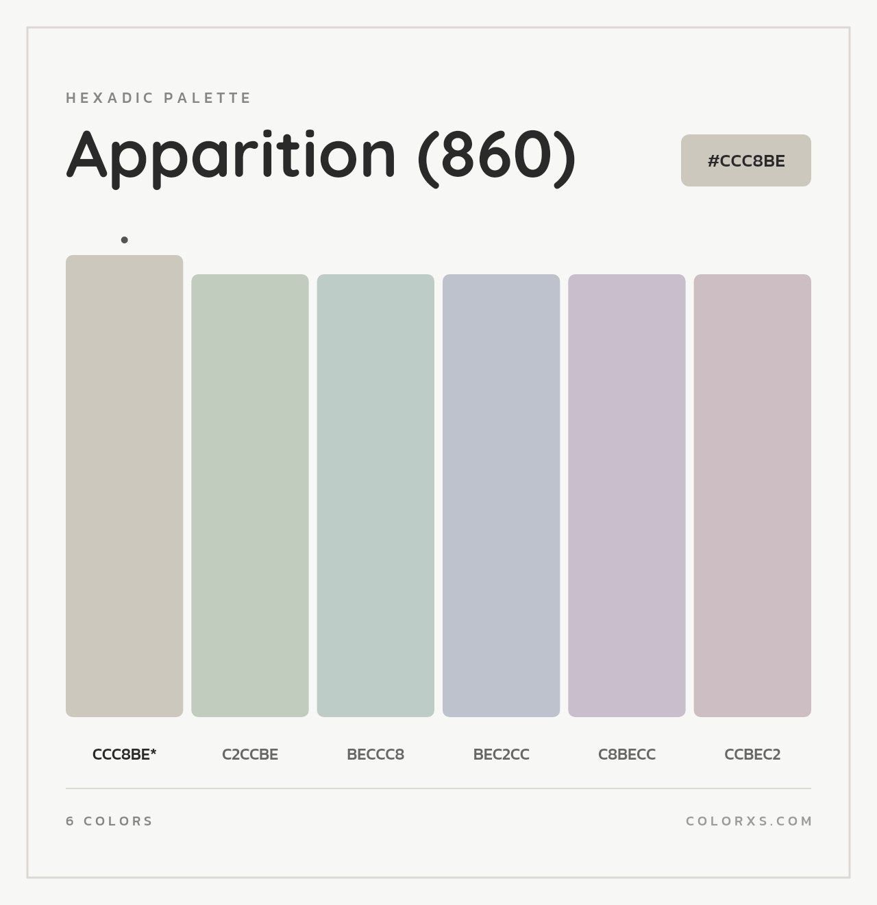 Apparition (860) - Hexadic Color Palette