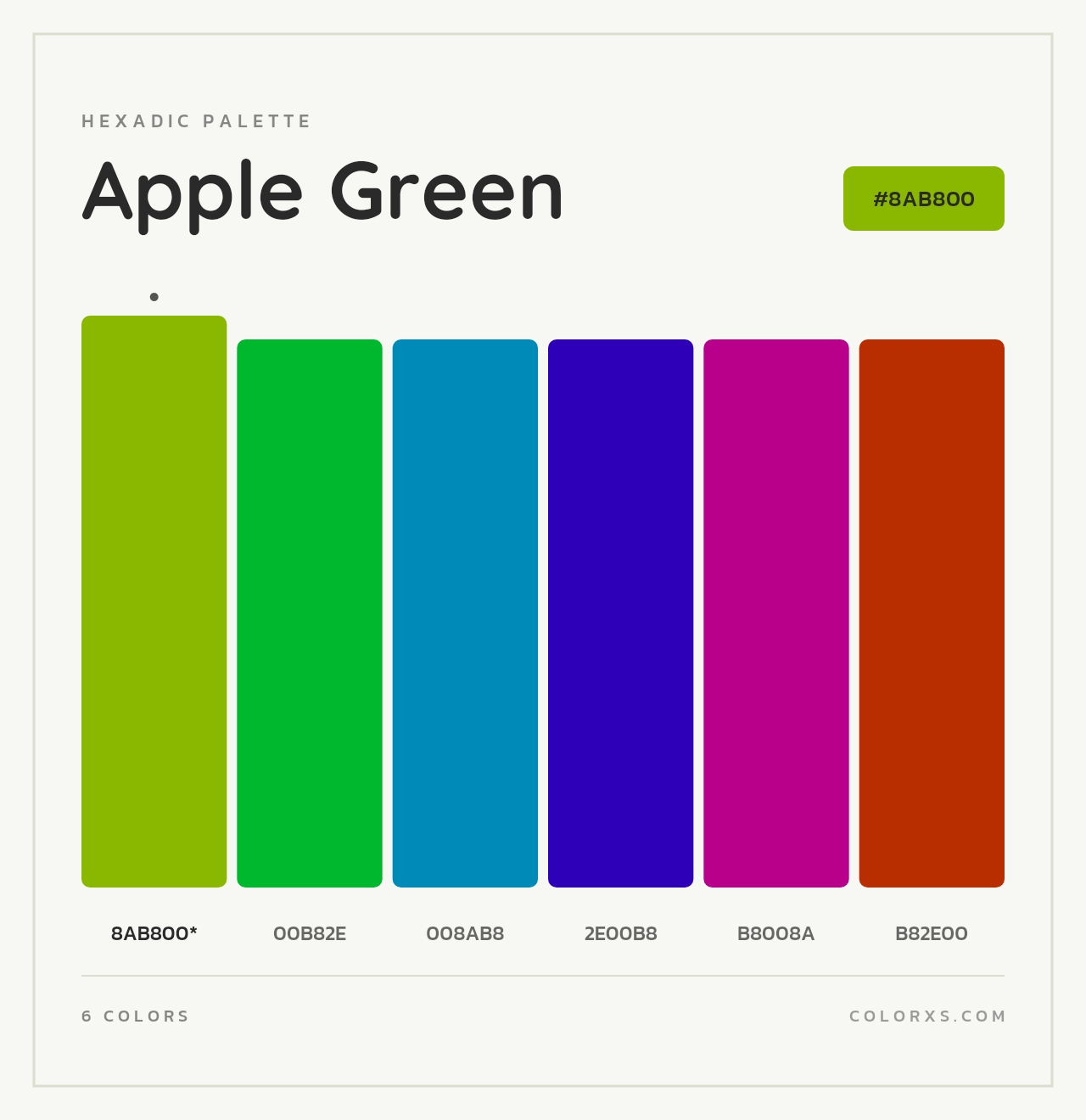 Apple Green - Hexadic Color Palette