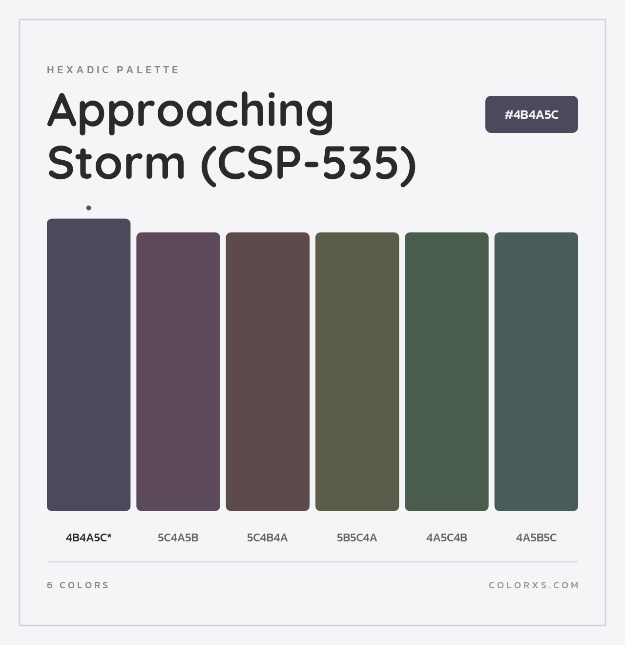 Approaching Storm (CSP-535) - Hexadic Color Palette