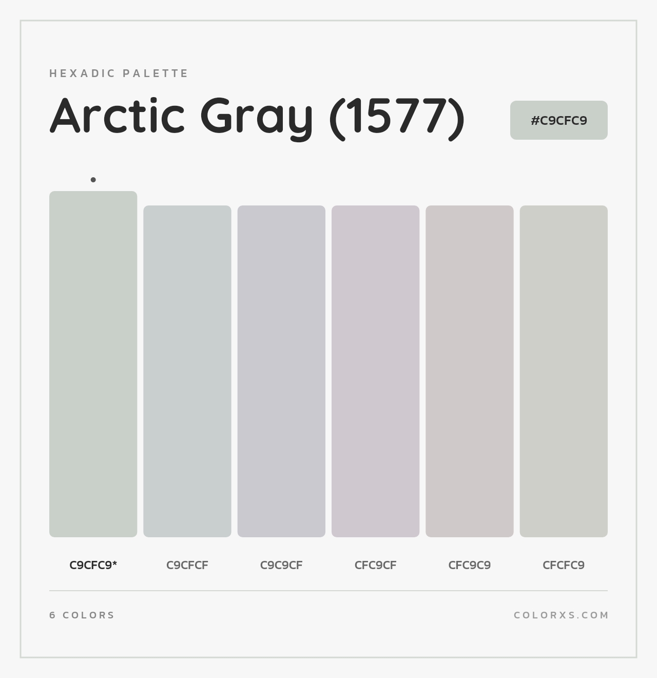 Arctic Gray (1577) - Hexadic Color Palette