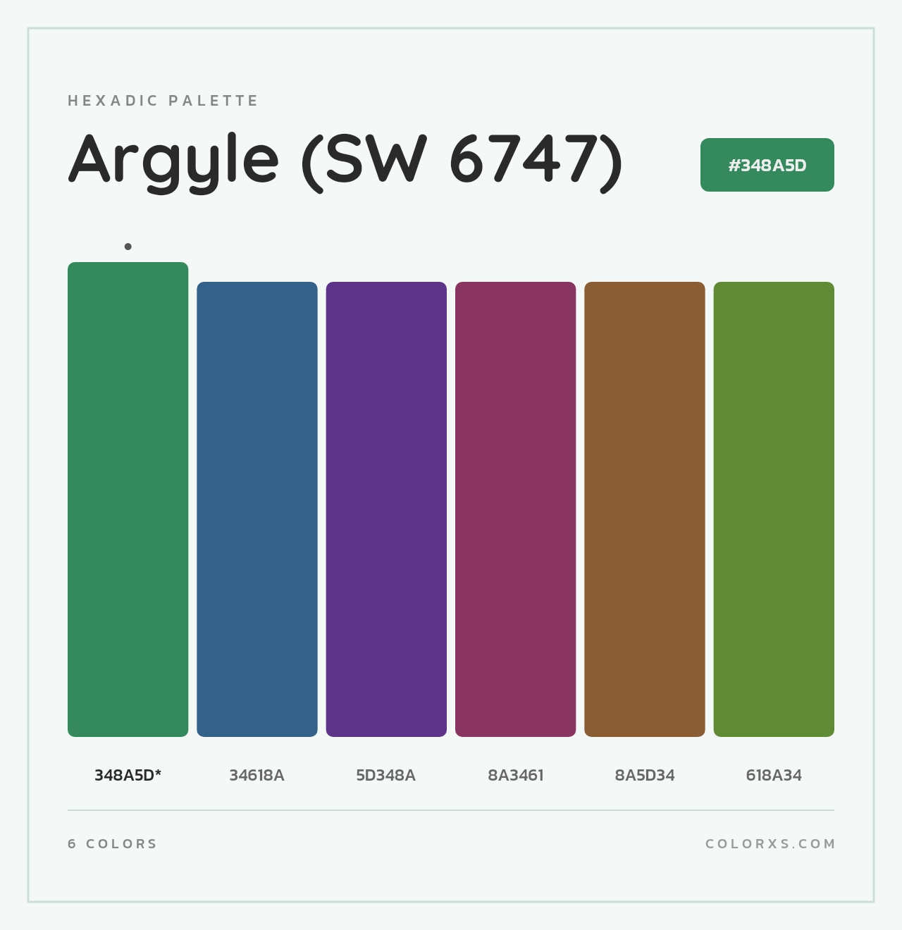 Argyle (SW 6747) - Hexadic Color Palette