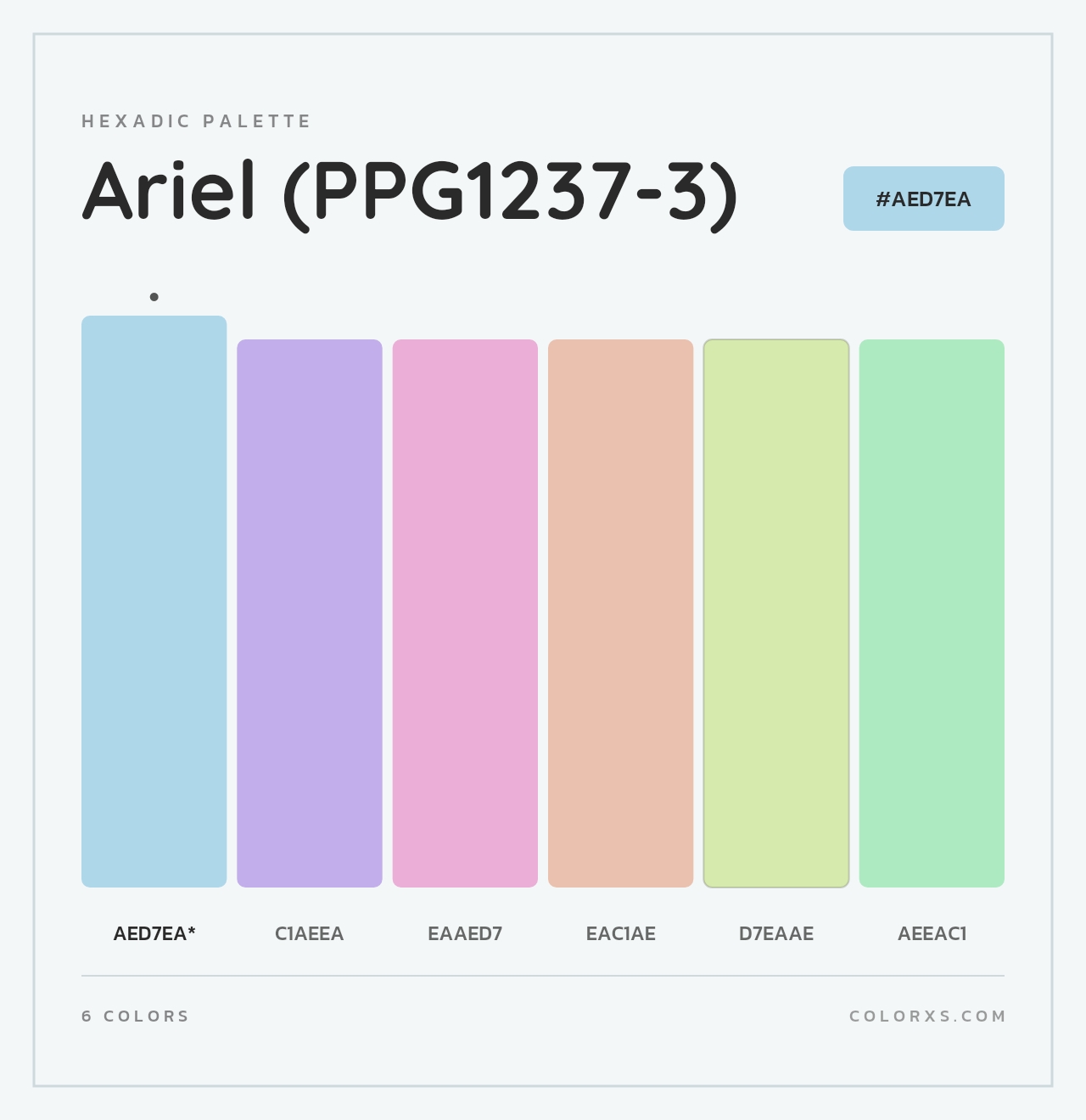Ariel (PPG1237-3) - Hexadic Color Palette