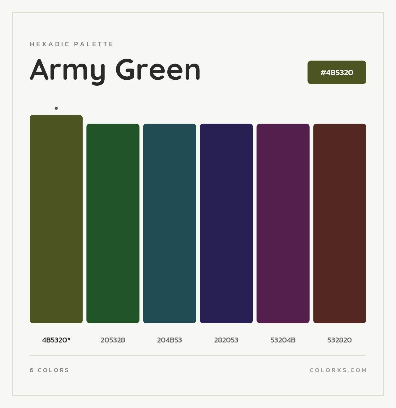 Army Green - Hexadic Color Palette
