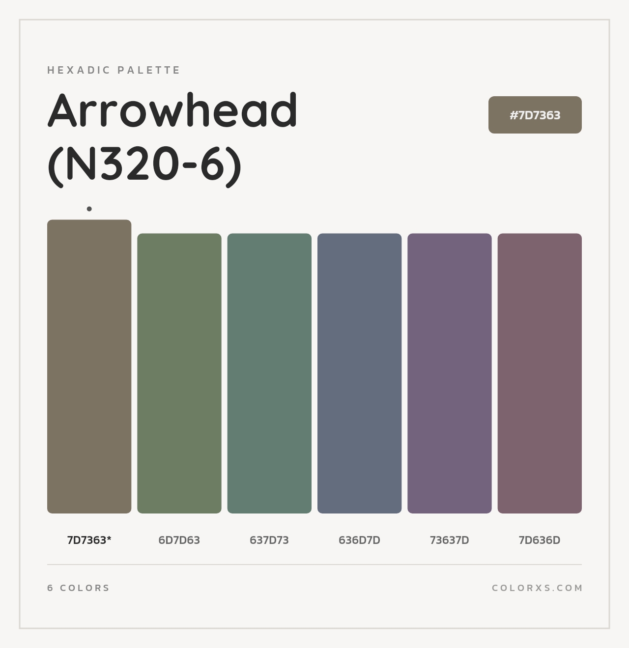 Arrowhead (N320-6) - Hexadic Color Palette